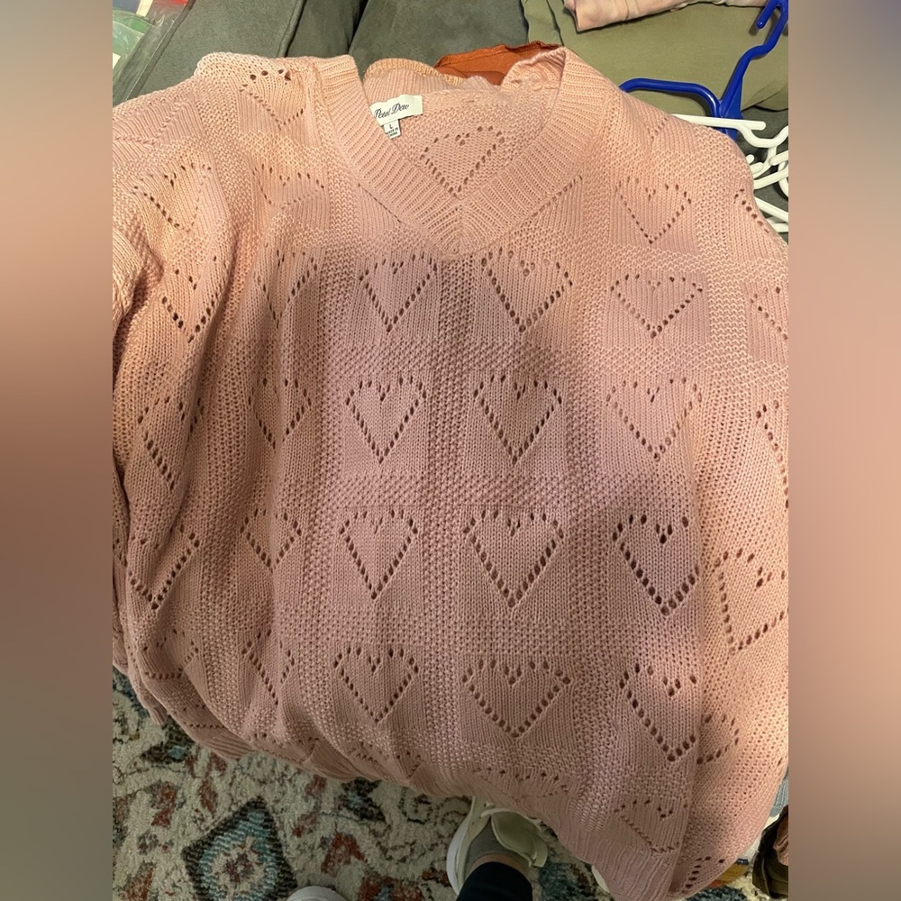 Pink heart sweater